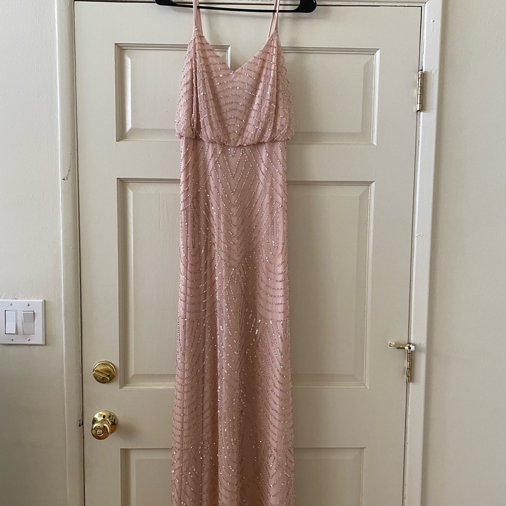 Macy’s Adrianna Papell Embellished Pink Floor Length Dress - Picture 2 of 4